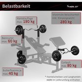 MOVIT® Multifunctionele Halterbank - Fitnessbank - Curlrek - Haltersteunen - Wit