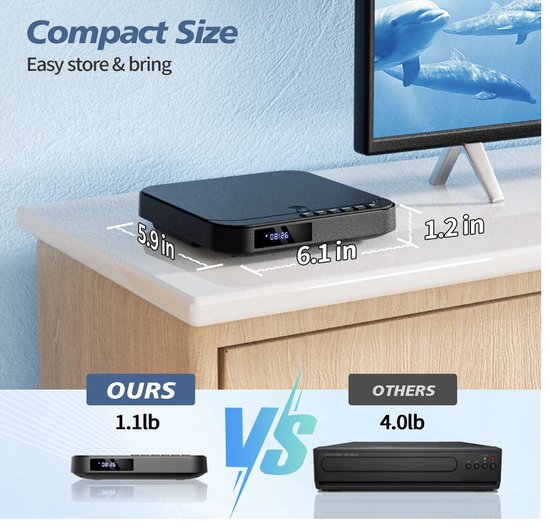 Stellar DVD Speler - DVD Speler met HDMI - DVD Speler - DVD Speler HDMI - DVD Speler Laptop - Inclusief HDMI Kabel - Met afstandsbediening - DVD en CD speler - DVD films — afbeelding 4