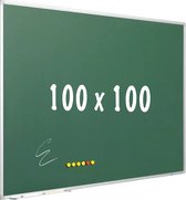 Krijtbord PRO Hallie - Magnetisch - Schoolbord - Eenvoudige montage - Emaille staal - Groen - 100x100cm