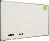 Whiteboard Deluxe Krause - Emaille staal - Weekplanner - Maandplanner - Jaarplanner - Magnetisch - Wit - Nederlands - 60x120cm