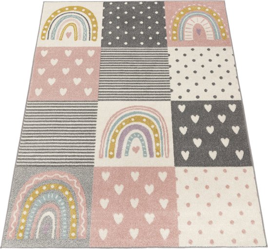 Hopscotch Vloerkleed voor de kinderkamer, springmat, speeltapijt voor