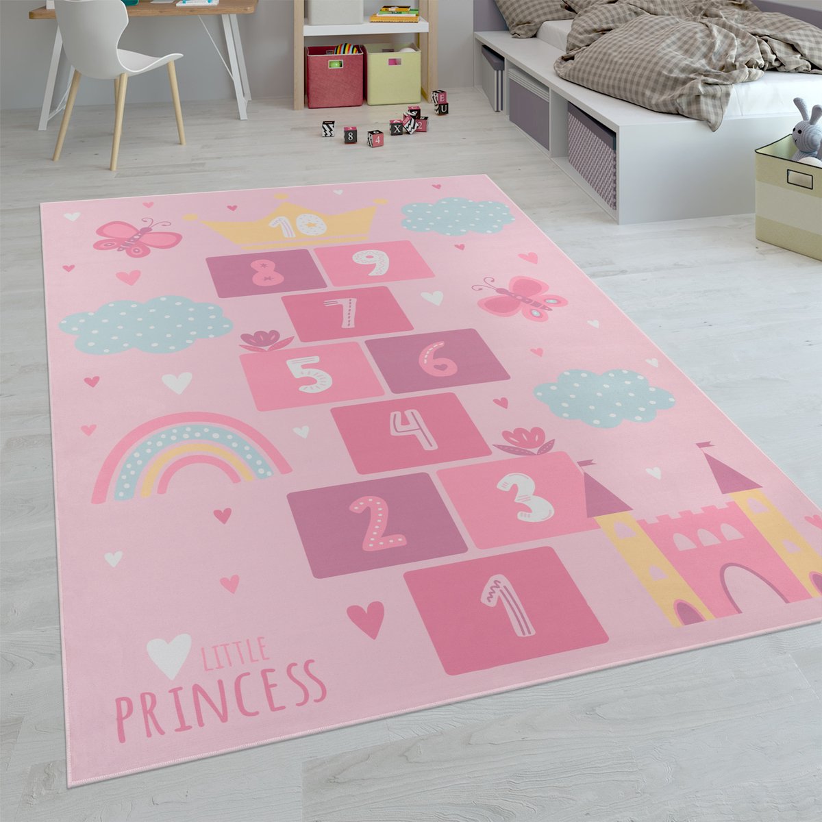 Paco Home Kindertapijt Laagpolige Vloerkleden Voor Kinderkamer Speelkleed Meerkleurig 120x160 cm