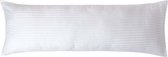 Homescapes zijslaper kussensloop wit met satijnen strepen - 50 x 140 cm, draaddichtheid 330
