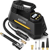AstroAI Auto luchtpomp elektrische luchtcompressor digitale draagbare luchtcompressor, LCD-scherm 12V DC verpakking voor auto, fiets, motorfiets, bal enz. (geel)