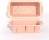 Siliconen bakvorm, niet plakkerig en elastisch, zonder Bpa broodbakvorm, voor zelfgemaakte brood, cake, gehaktbrood, brownies (Morandi Pink)