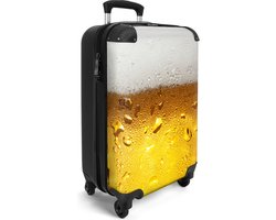 NoBoringSuitcases.com® - Bier koffer handbagage lichtgewicht - Reiskoffer trolley - Klein koffertje voor reizen - Harde rolkoffer met wieltjes - Carryon valies - Past binnen 55x40x20 en 55x35x25 - Cadeau voor mannen