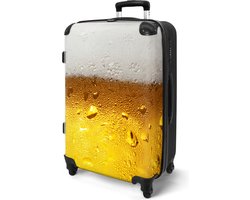 NoBoringSuitcases.com® - Bier koffer - Reiskoffer groot met 4 wielen - Grote Ruimbagage valies - 20 kg bagage - Cadeau mannen origineel - Rolkoffer 72 liter - Suitcase large XL - Valiezen op wieltjes volwassenen - Rolkoffer voor man