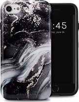 Coque Selencia adaptée pour iPhone SE (2022) / SE (2020) / 8 / 7 / 6s / 6 - Selencia Vivid Backcover - Chic Marble Black