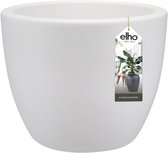 Elho Pure Soft Round 30 - Grote Bloempot voor Binnen en Buiten - Gereycled Plastic - Ø 29 x H 23 cm - Wit