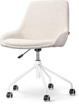 Nolon Nout-Isa chaise de bureau bouclé beige - tissu - réglable - roulettes - sans accoudoir - piètement blanc