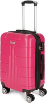 BRUBAKER Handbagage Hardcase Koffer Miami - Uitbreidbare Reiskoffer met cijferslot, 4 Wielen en Comfortabele Handgrepen - 37 x 56 x 24,5 cm ABS Trolley Koffer (M - Roze)
