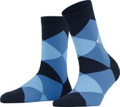 Burlington Bonnie gedessineerd katoen sokken dames blauw - maat 36-41