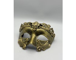 Venetiaans masker voor mannen in goud - Feest Masker voor mannen - Gala Masker in de Grieks Romeinse stijl