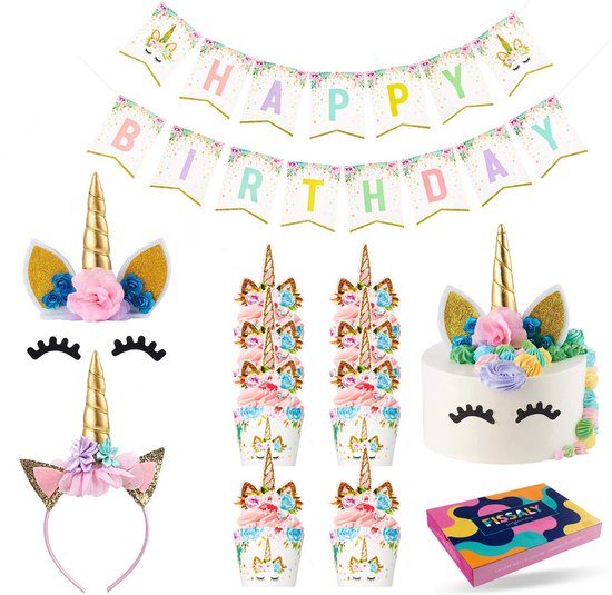 Cymeosh Taartdecoratie Happy Birthday taartdecoratie 45e