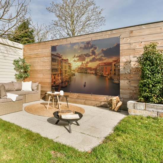 Décoration murale Italie - Gondole - Grand Canal - 180x120 cm - Affiche de jardin - Toile de jardin - Affiche d'extérieur