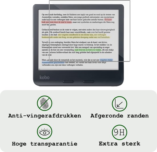 BROTECT Glas Screen Protector voor Kobo Libra 2 Schermbeschermer [9H Hardheid, Beschermglas-Folie niet Gehard Glas