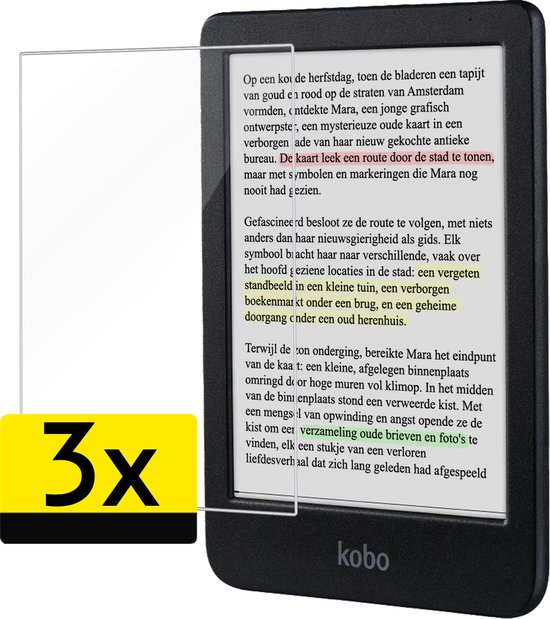 Screenprotector Geschikt voor Kobo Clara Colour Screenprotector Bescherm Glas Gehard Screen Protector - 3 Stuks