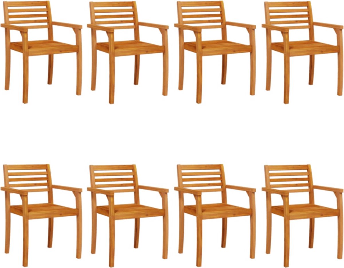 vidaXL - Tuinstoelen - 8 - st - 59x55x85 - cm - massief - acaciahout