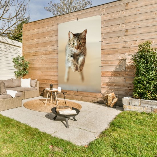 Décoration murale Chat sautant dans les airs - 120x180 cm - Affiche jardin