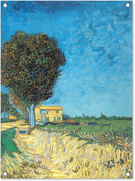 Tuinschilderij De laan vlakbij Arles - Vincent van Gogh - 60x80 cm - Tuinposter - Tuindoek - Buitenposter
