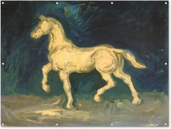 Muurdecoratie buiten Paard - Vincent van Gogh - 160x120 cm - Tuindoek - Buitenposter