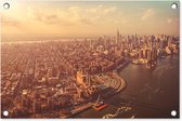 Tuindecoratie New York - Skyline - Goud - 60x40 cm - Tuinposter - Tuindoek - Buitenposter