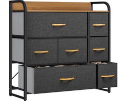 SureDeal® - Kast - Ladekast - 7 Manden - 80x29x79 cm - Goud - Grijs - Binnen Kast - Vakkenkast - Boekenkast - Opbergkast - Halorganizer