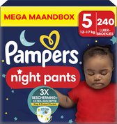 Pampers - Pantalons de Nuit - Taille 5 - Mega Boîte Mensuelle - 240 pièces - 12/17 KG