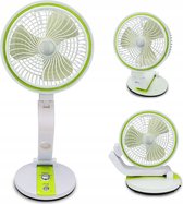 Opvouwbare ventilator met LED | USB Oplaadbaar | Traploos regelbaar | Volledig verstelbaar | 18 cm