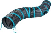 Duvoplus - Speelgoed Voor Dieren - Kat - Speeltunnel Snake 122x25cm Blauw/zwart - 1st