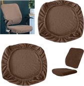 Overtrek voor bureaustoel, wasbare elastische stoelhoes stretch stoelhoezen voor thuis, hotel, banket (bruin)