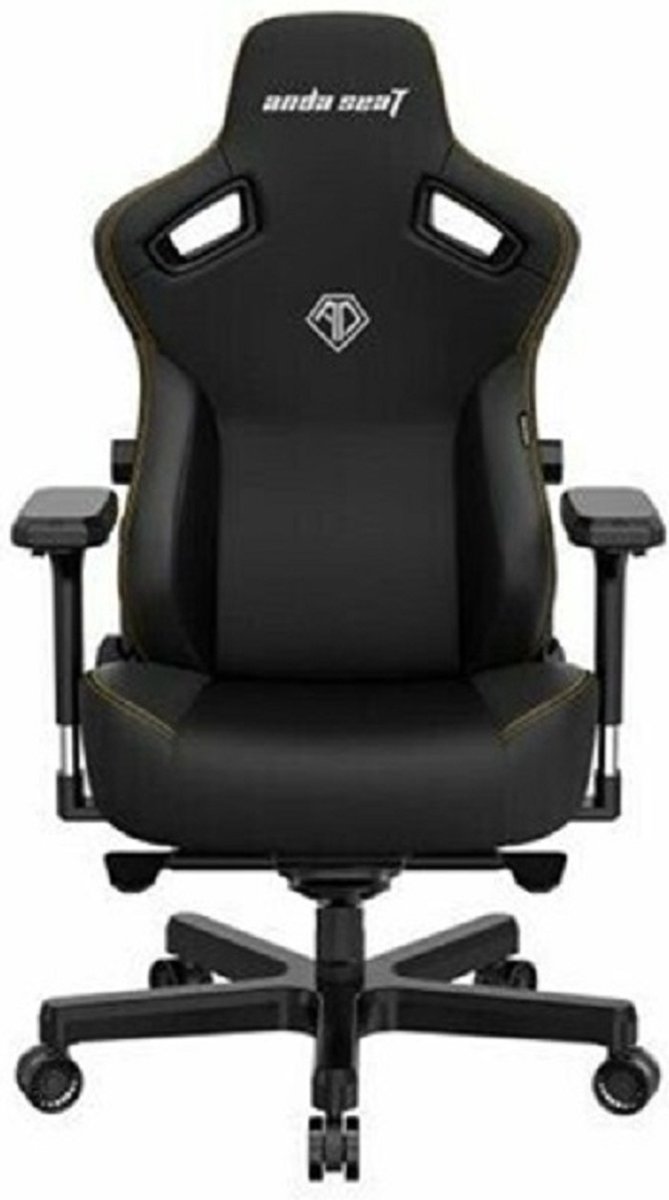 Andaseat Kaiser 3 L Elegant black Gaming stoel - ultieme gamestoel - ergonomische bureaustoel - schommelfunctie tot 160° - ruime zitting - goede ondersteuning van onderrug - magnetisch hoofdkussen - zwart