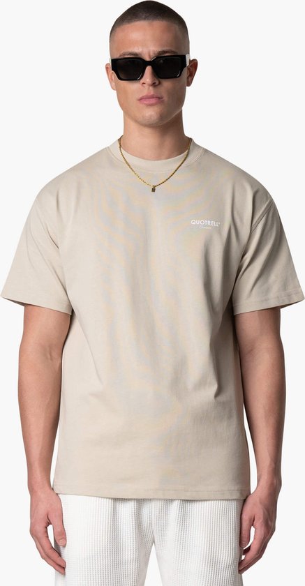 Quotrell Couture - SARASOTA T-SHIRT - BEIGE/OFF WHITE - L