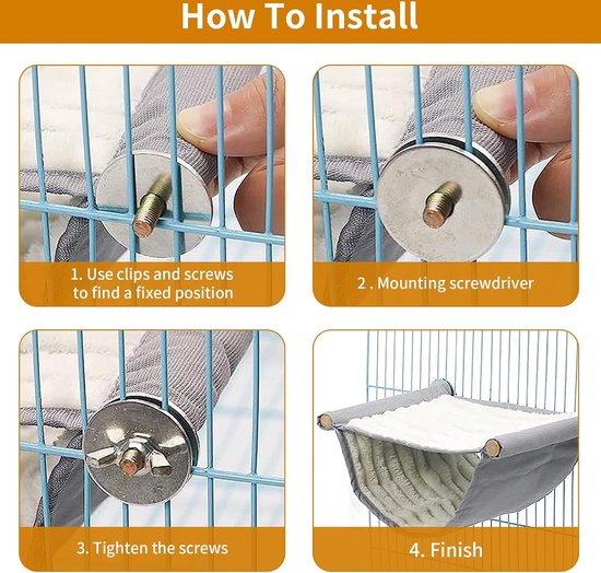 Lit De Couchage En Peluche Pour Oiseaux, Abri Pour Perroquets, Maison Pour Perruches, Nid D Oiseau Chaud D Hiver Hamac Balancoire 4081914832 L