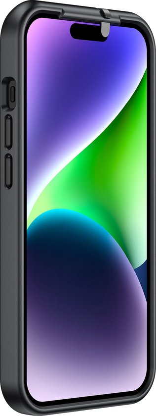 Valenta x Spy-Fy - Coque iPhone 15 avec caches d'appareil photo à l'avant et à l'arrière | Protège votre vie privée et vos Caméras | Étui de confidentialité Valenta Zwart