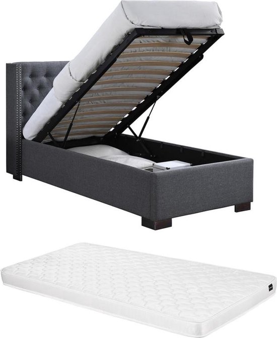 VidaXL Bedframe Gecapitonneerd Kunstleer 140x200 Cm Wit 266 249996