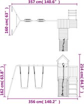 vidaXL Speelhuis met klimwand en schommels geïmpregneerd grenenhout