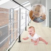 Trapveiligheidsnet, 3 meter relingveiligheidsnet, veiligheidsnet, trapveiligheidsnet voor kinderen, babybalkonnet, veiligheidsnet voor kinderen, trapveiligheidsnet (wit)