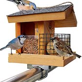 STAFECO® Vogelvoederhuis, vogelhuis voor balkon, weerbestendig, handwerk, van natuurlijk hout, om op te hangen, in de tuin en op te hangen