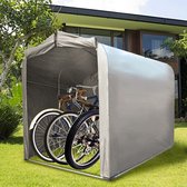 Kapler fietsenstalling 220x157x165cm - weerbestendige garagetent van PE-doek en gegalvaniseerde stalen buis, grijs, inclusief grondpennen, voor 3 fietsen