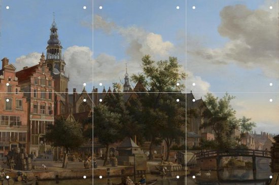 IXXI Gezicht op de Oudezijds Voorburgwal met de Oude Kerk in Amsterdam - Wanddecoratie - Landen - 60 x 40 cm
