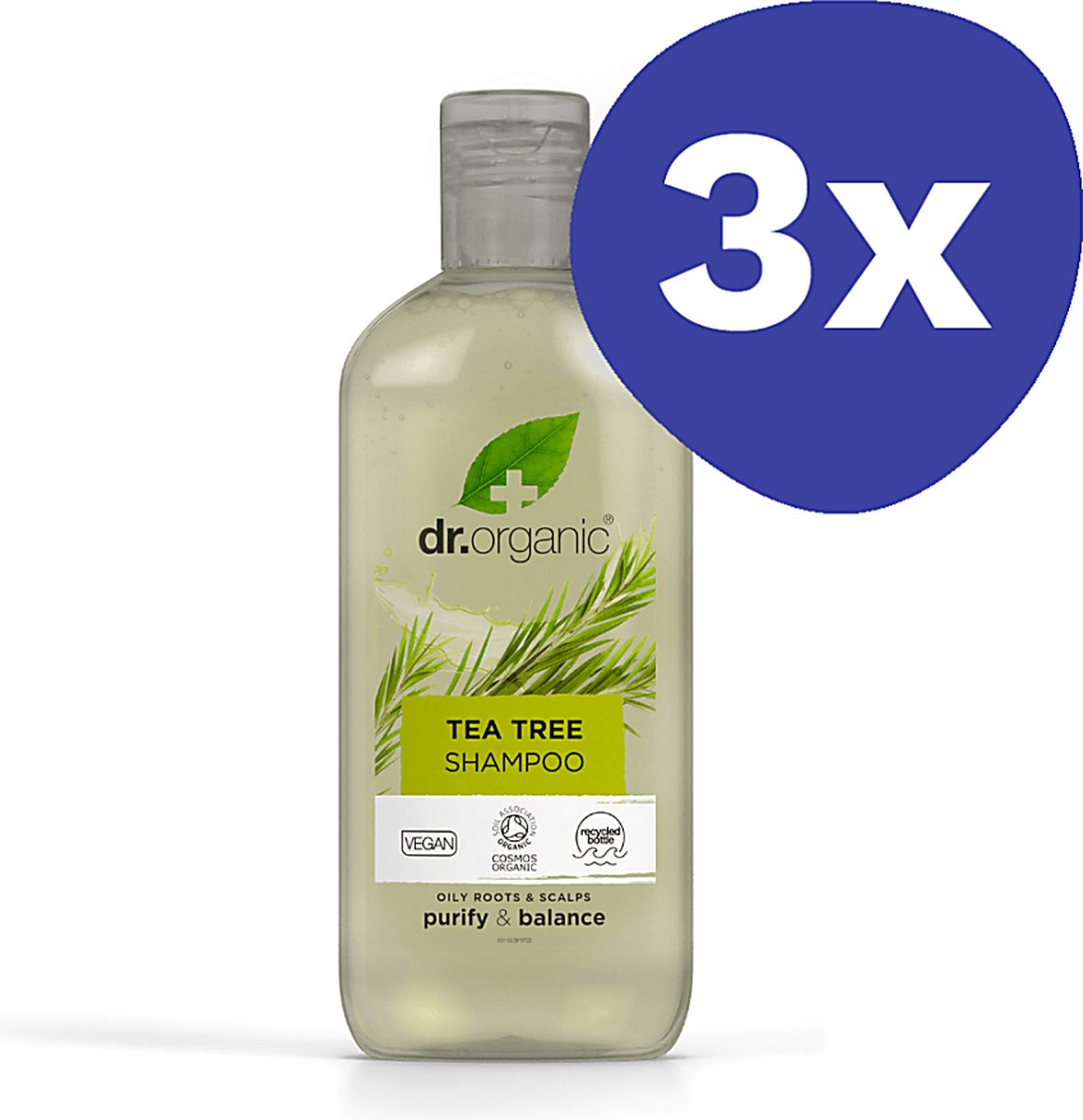 Dr Organic Tea Tree Shampoo (3x 265ml)