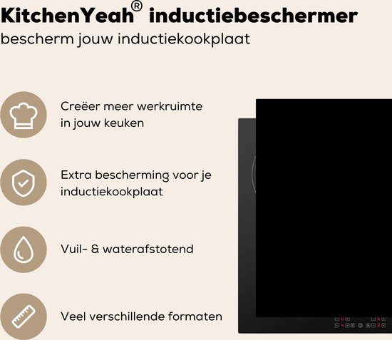 KitchenYeah® Protection plaque induction 76x51.5 cm - Noir - Protege plaque de cuisson - Couvre plaque induction - Protecteur d'induction - Cuisine