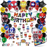 Fissaly 99 Stuks Superhelden Feest Versiering – Kinderfeestje Decoratie – Superheroes Themafeest Verjaardag - Feestje