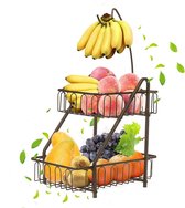 2 verdiepingen fruitmand met bananenhouder (brons) - Bomclap variant Fruit Basket