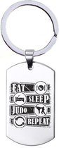 Sleutelhanger RVS - Eat Sleep Judo Repeat