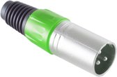XLR 3-pins (m) connector met plastic trekontlasting - grijs/groen