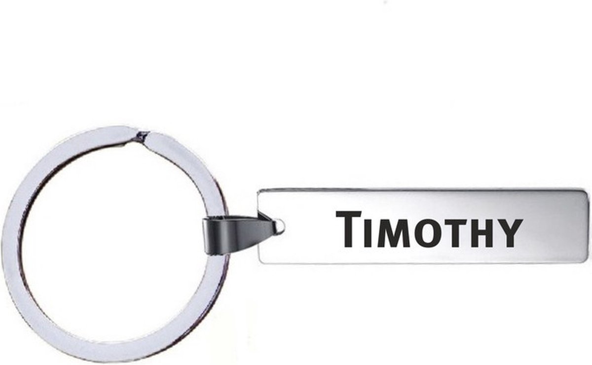 Sleutelhanger Met Naam - Timothy - RVS