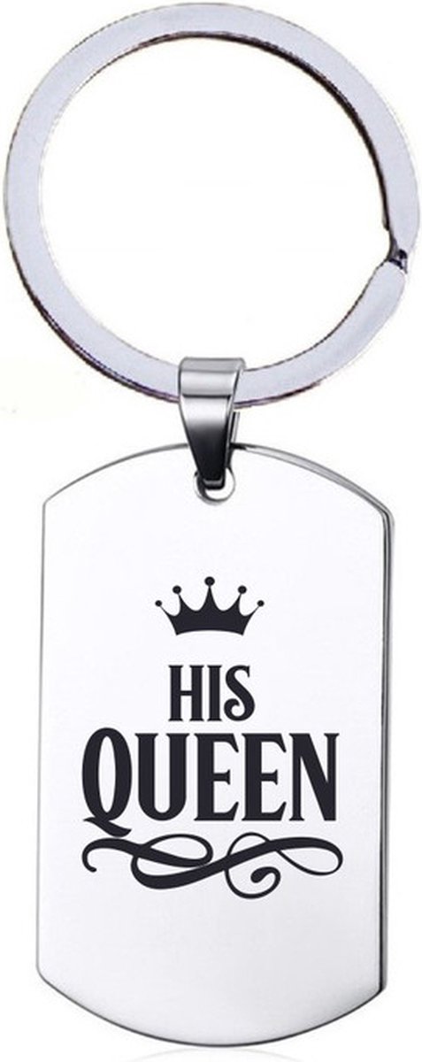 Sleutelhanger RVS - His Queen
