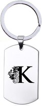 Porte-clés en acier inoxydable - Lettre avec Bloem - K.